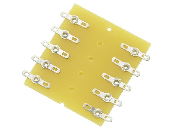 TRU KOMPONENTIT Juotosnauha 2 riviä Napojen kokonaismäärä 10 Epoksi (L x S x K) 43 x 38 x 1,6 mm 1 kpl 1 kpl