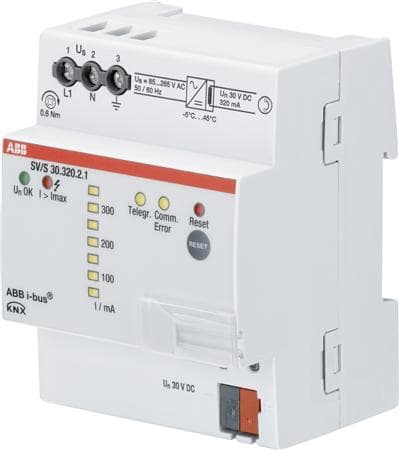 KNX Strømforsyning 320mA med diagnosticering, LED Display