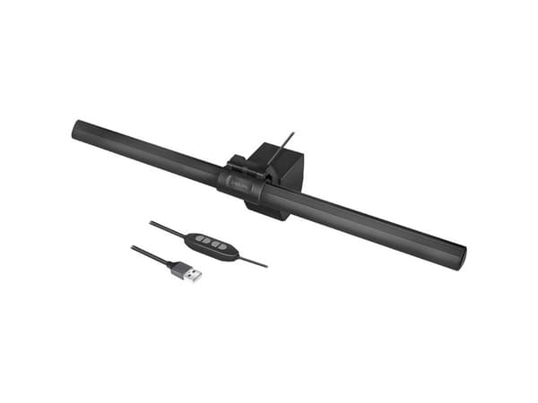 LogiLink USB LED-skjermstang, e-læring, 3 fargetemperaturer og dimmer, Cross, Black, Home, Office, Akrylnitrilbutadienstyren (ABS), Aluminium, Kina,
