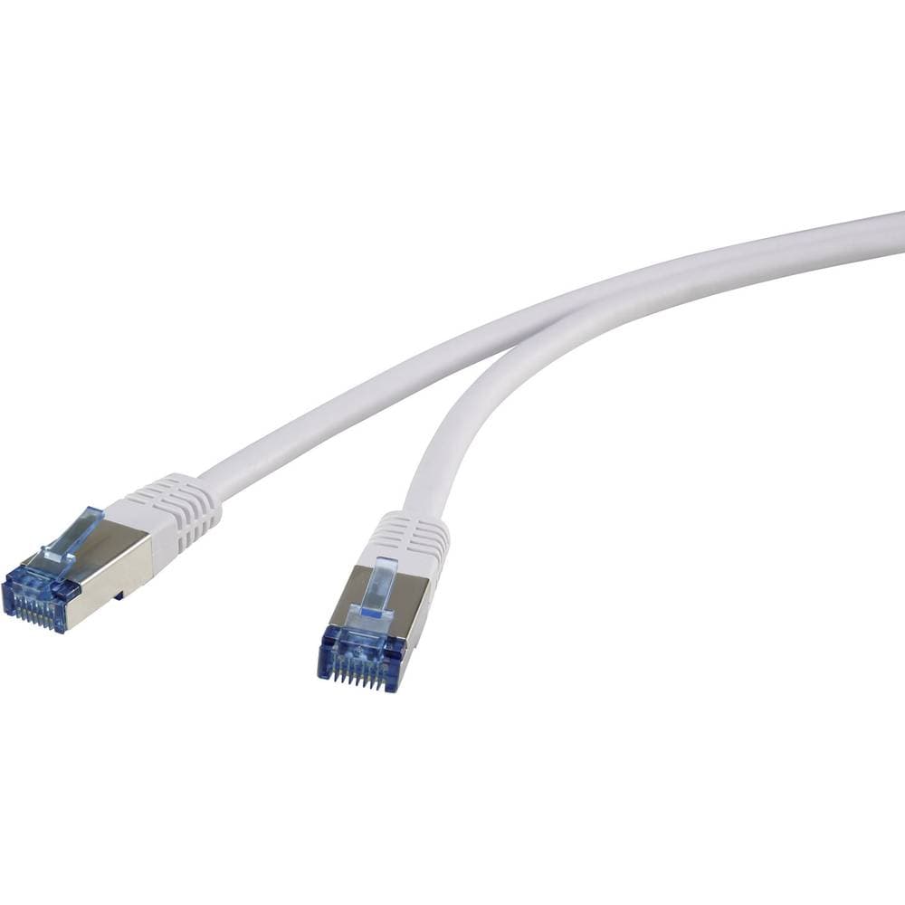 Renkforce RF-4737370 RJ45 Nätverk Anslutningskabel CAT 6A S/FTP 3.00 m Grå Högflexibel, guldpläterad kontakt