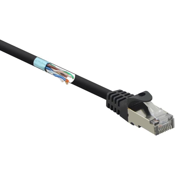 Renkforce RF-4732884 RJ45 Nätverkkabel, Patchkabel CAT 5e F/UTP 5.00 m Svart med låsskydd 1 st