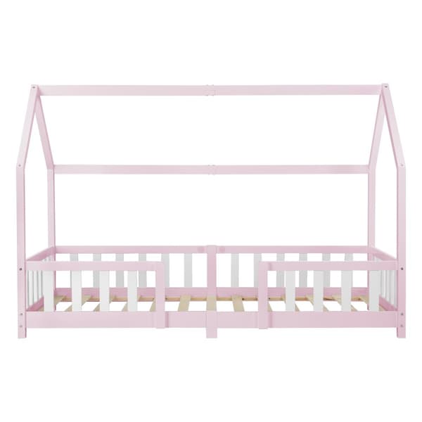 Juniorsäng Sisimiut hussäng 200x90cm furu rosa med sängskydd [en.casa]