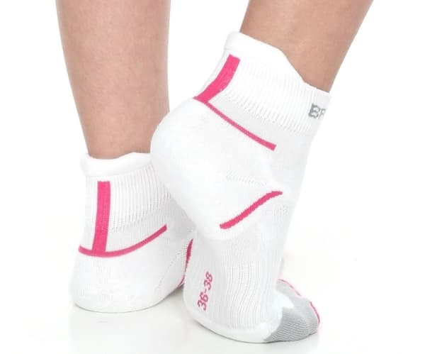 Brubeck Running Light sokker for kvinner BRU002 hvit og rosa størrelse 39-41