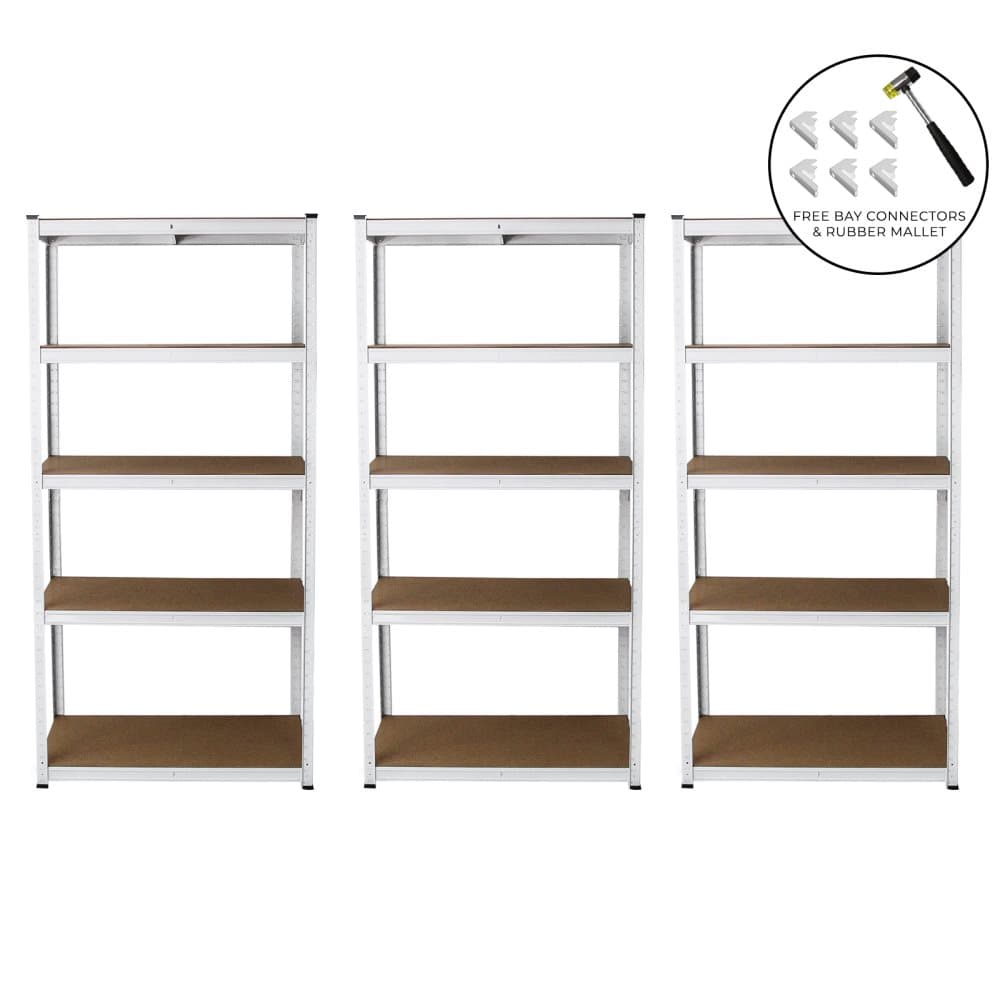 Monster Racking 3 x E-Rax Opbevaringshylder i Hvid 90cm x 40cm x 180cm | MonsterShop