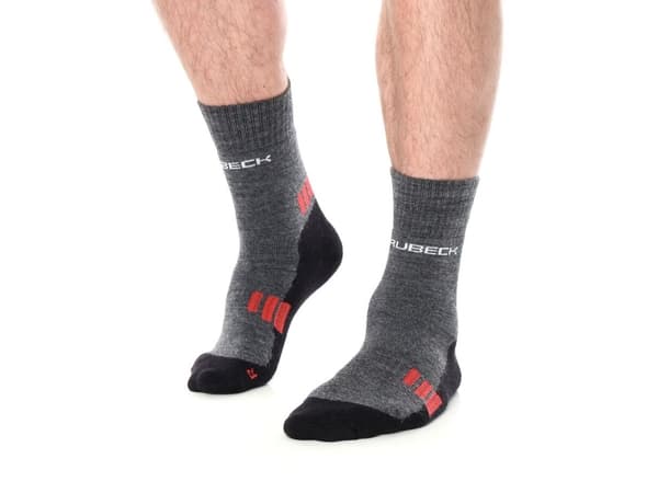 Brubeck Trekking Light-sokker for menn, grafittrøde, størrelse 39-41 (BTR002/M)