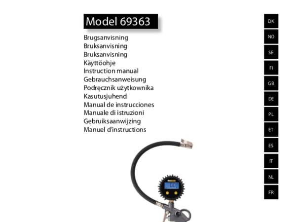 PROBUILDER - TRYKLUFT PUMPEPISTOL M/DIGITAL MANOMETER