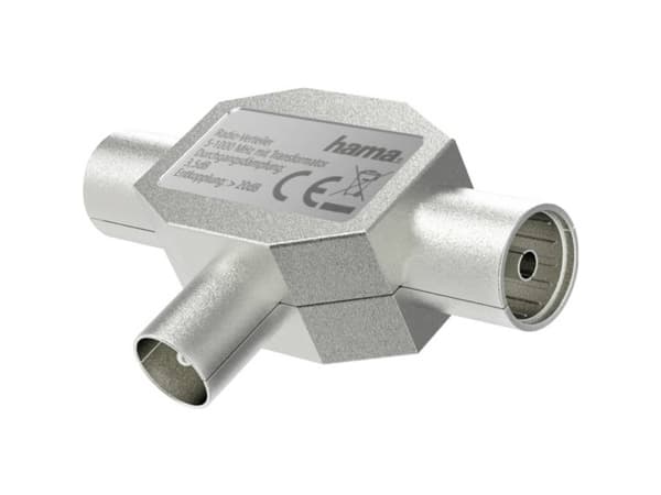 Hama Essential Line - Antennsplitter - skärmad - silver