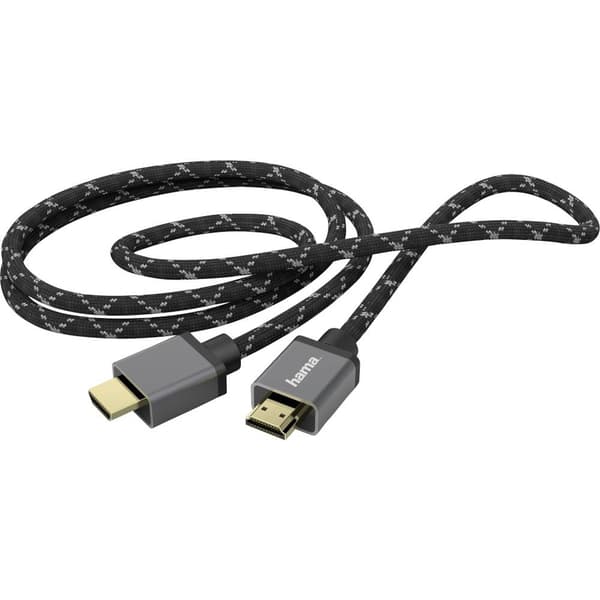 Hama HDMI Anslutningskabel HDMI-A-kontakt, HDMI-A-kontakt 2.00 m Grå, Svart 00200504 8K UHD HDMI-kabel