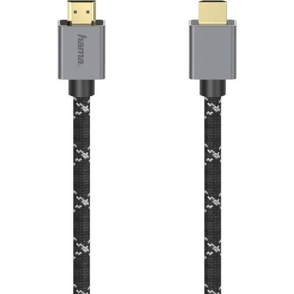 Hama HDMI Anslutningskabel HDMI-A-kontakt, HDMI-A-kontakt 2.00 m Grå, Svart 00200504 8K UHD HDMI-kabel
