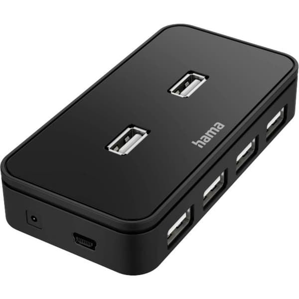 Hama 7 Port USB 2.0-Hub Svart