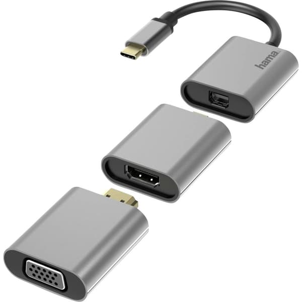 Hama 00200306 USB-C® / Mini-DisplayPort / HDMI / VGA Adapter [1x USB-C® hane - 1x Mini-DisplayPort hona, HDMI hona, VGA