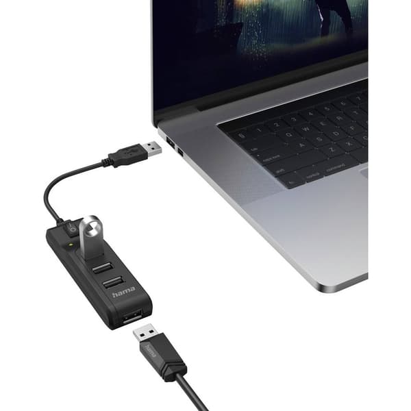 Hama 4 Port USB 2.0-Hub Svart