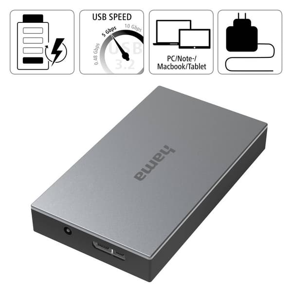 Hama 4 Port USB 3.0-hubb Grå
