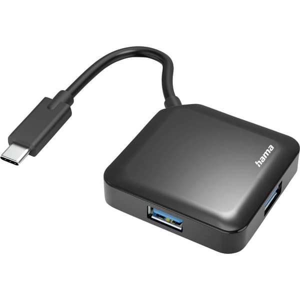Hama 4 Port USB-C® (USB 3.1) Multiport Hubb Svart