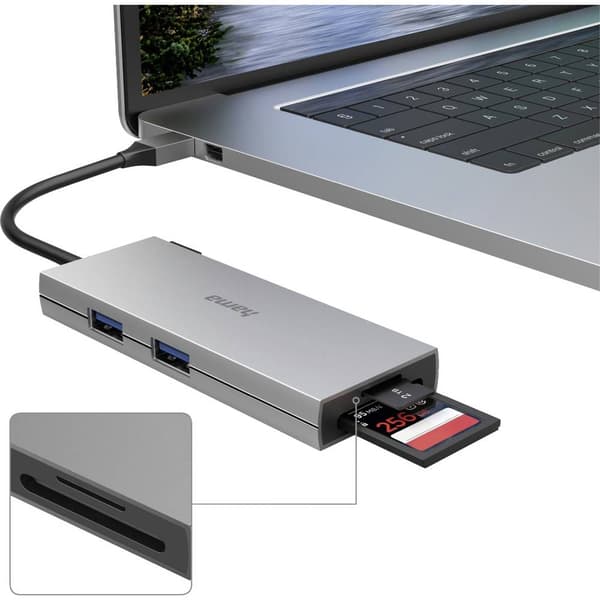 Hama 6 Port USB-C® (USB 3.1) Multiport Hubb Grå