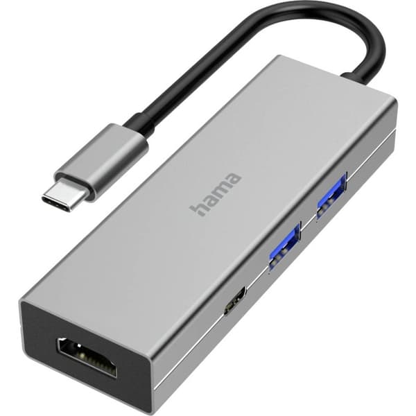 Hama 4 Port USB-C® (USB 3.1) Multiport Hubb Grå