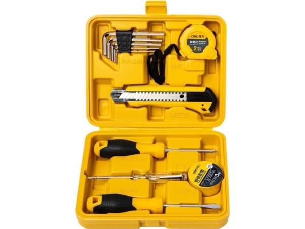 Deli Tools EDL1011J, Musta, Keltainen, 11 työkalua