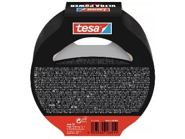 TESA Ultra Power Extreme, Musta, Korjaus, PET-karva, Kumi, Metalli, PVC-muovi, Karkea, Tasainen, 10 m