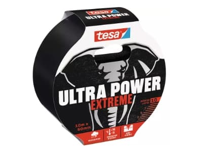 TESA Ultra Power Extreme, Musta, Korjaus, PET-karva, Kumi, Metalli, PVC-muovi, Karkea, Tasainen, 10 m