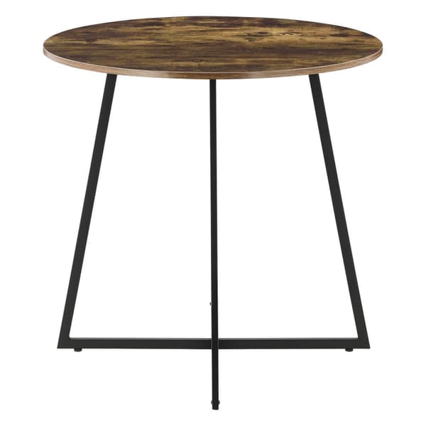 Matbord Vaggeryd 78x80cm metall svart mörk träfärg [en.casa]