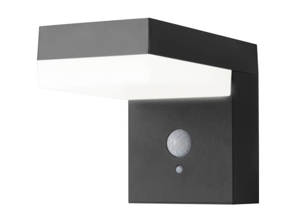 Sygonix SY-4715526 Solcelle-udendørs vægbelysning med bevægelsessensor SMD LED 6 W Sort