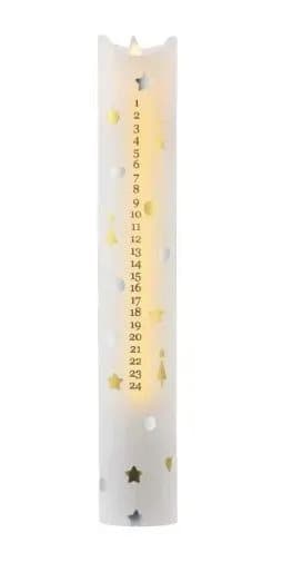 Sirius Sara Kalenderlys - Sølv/Guld - H 29 cm