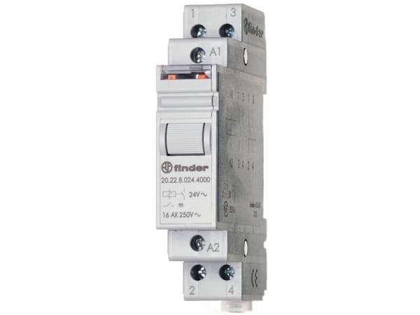 Strømstødskontakt DIN-skinne Finder 20.28.8.012.4000 2 x sluttekontakt 12 V/AC 1 stk