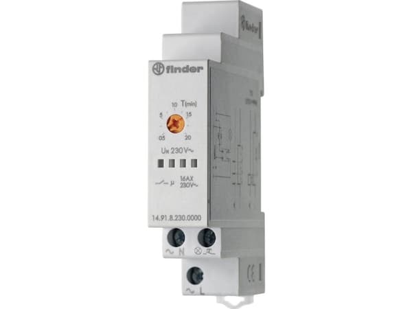Finder 149182300000 Aikakytkin porrasvalaistukseen DIN-kiskoon 230 V/AC