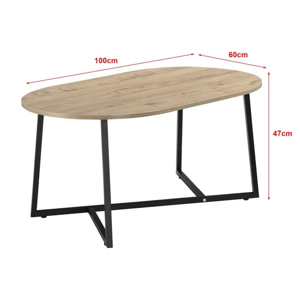 Soffbord Valdemarsvik 100x60x47cm svart ekfärg [en.casa]®