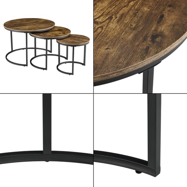 Soffbord Arvidsjaur set om 3 mörk träfärg [en.casa]