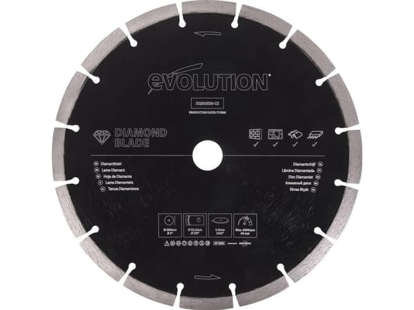 Evolution segmenterad diamantrondell D230SEG-CS 230 mm för kapning av byggmaterial