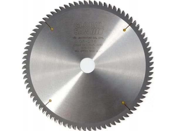 GLOBAL SAW aluminiumkapande cirkelsåg GLOBAL SAW 216 x 2,2/1,7 x 25,4mm / 80z CERMET
