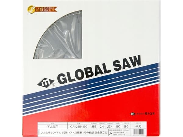 GLOBAL SAW Cirkelsågblad för aluminiumkapning GLOBAL SAW 255 x 2,4/1,9 x 25,4mm / 100z CERMET