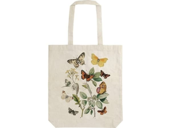 Skona Ting Puuvilla laukku STBAG27 Perhonen Olkapää Shopper Shopper