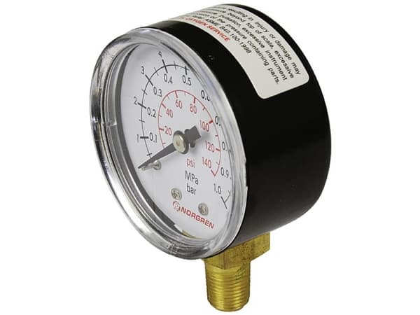 Norgren 18-013-025 Manometer Undersida 0 til 4 bar Udvendigt gevind R1/8