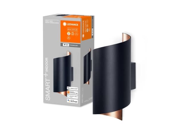 LEDVANCE SMART+ Orbis Wall, Smartvegglampe, Wi-Fi, Sort, LED, Aluminium, Polykarbonat (PC), Ikke-utskiftbare pærer