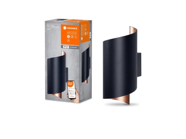 LEDVANCE SMART+ Orbis Wall, Smartvegglampe, Wi-Fi, Sort, LED, Aluminium, Polykarbonat (PC), Ikke-utskiftbare pærer