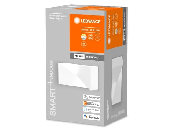 LEDVANCE SMART+ Orbis Wall, Älyseinävalo, Valkoinen, Wi-Fi, LED, Ei vaihdettavissa oleva hehkulamppu, Valkoinen