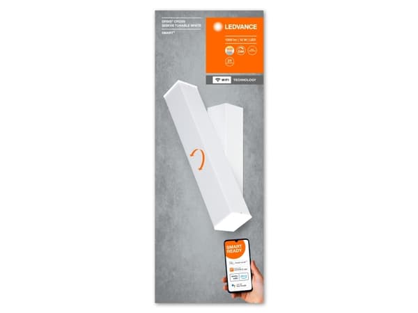 LEDVANCE SMART+ Orbis Wall, Älyseinävalo, Valkoinen, Wi-Fi, LED, Ei vaihdettavissa oleva hehkulamppu, Valkoinen
