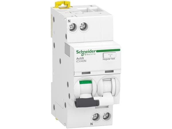 SCHNEIDER ELECTRIC Acti9 Yhdistelmäkytkin iCV40N 1P+N 10A B 30mA 6kA, luokka A, 36 mm