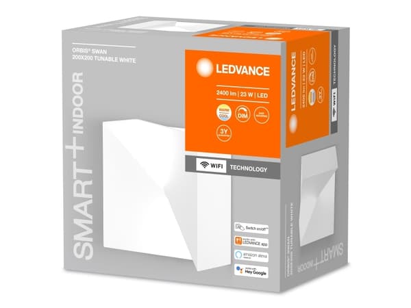 LEDVANCE SMART+ Orbis Wall, Smart väggbelysning, Wi-Fi, Vit, LED, Polykarbonat, Glödlampan/-lamporna kan inte bytas ut