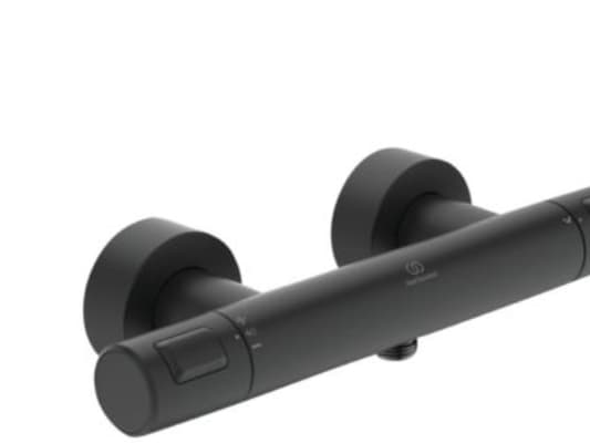Ideal Standard Ceratherm T25 - Brusetermost. skoldn.sikring, vandspr, 1/2'' afg. Silk Black