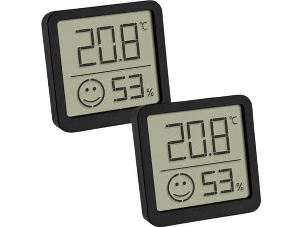 TFA-Dostmann 30.5053.01.02, Elektronisk miljøtermometer, Innendørs, Digitalt, Sort, Plast, firkant