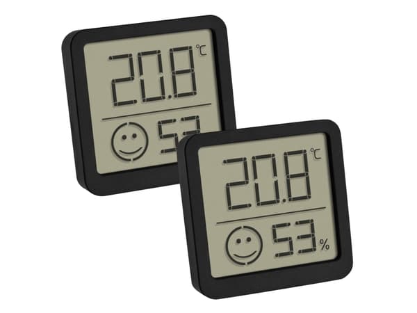 TFA-Dostmann 30.5053.01.02, Elektronisk miljøtermometer, Innendørs, Digitalt, Sort, Plast, firkant