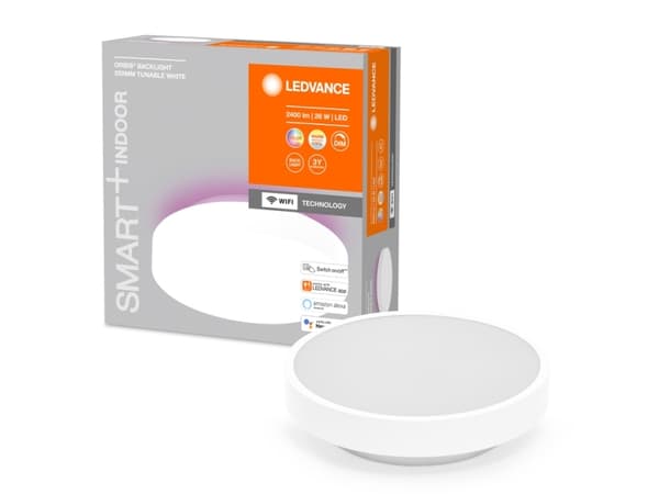 LEDVANCE SMART+ Orbis Backlite, Älykattovalo, Valkoinen, Wi-Fi, 3000 K, 6500 K, 1400 lm