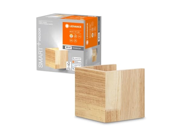 LEDVANCE SMART+ Orbis Wall, Smartvegglampe, Wi-Fi, Tre, LED, Polykarbonat (PC), Tre, Ikke-utskiftbare pærer