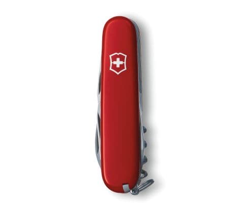 Victorinox Spartan, Fällkniv av slipjoint-modell, Kniv med flera verktyg, Clip point, Rostfritt stål, ABS synthetics, Röd, Silver
