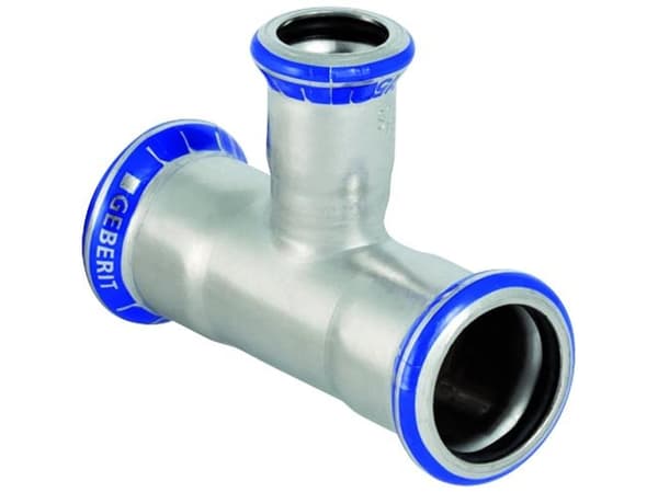 GEBERIT Tee rustfritt stål 76,1-42-76,1 mm mapress