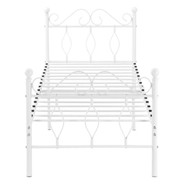Säng Apolda metall 200x90 cm vit [en.casa]