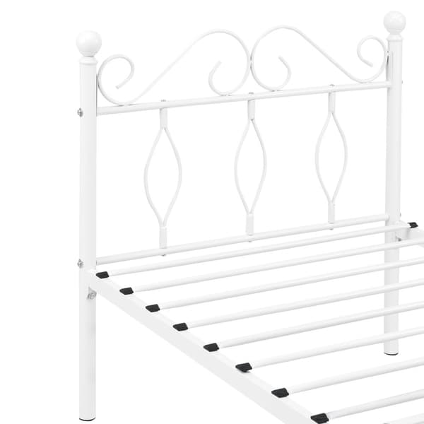 Säng Apolda metall 200x90 cm vit [en.casa]